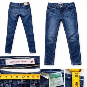 Levi's Super Skinny Jeans Women Size 29 Blue Denim-